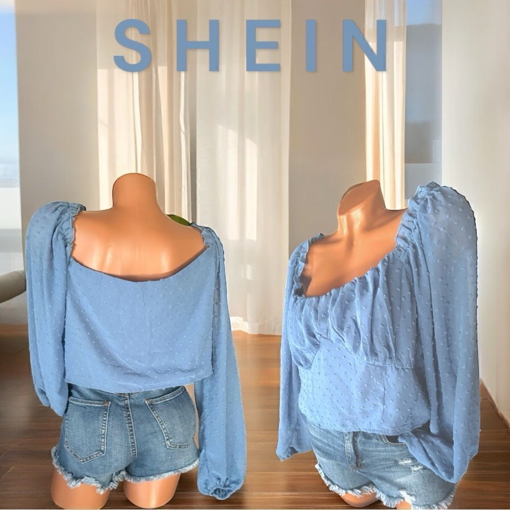 SHEIN Curve l Off the Shoulder Crop Top l Long Sleeve l 1X l EUC